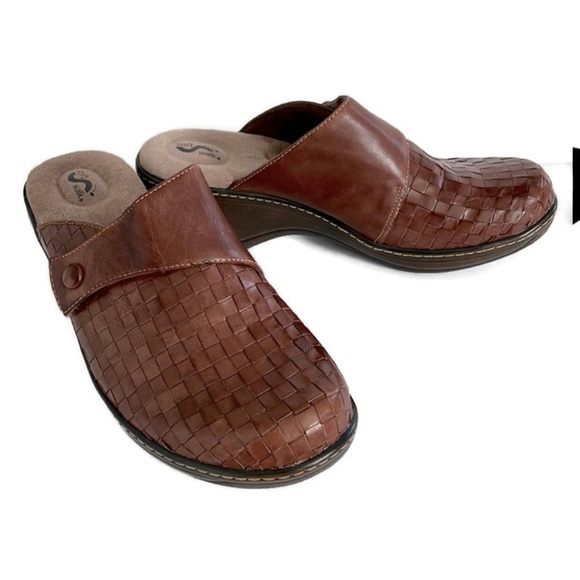 SOFTWALK Women LEATHER Clogs Mules Shoes Size 10M - Picture 3 of 10